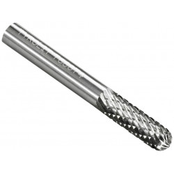 Premium Carbide Burr SC-1 DC 1/4"x5/8"x1/4" BALL NOSE CYL. Double Cut - *TYROLIT