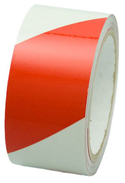 Reflective Tape - 2" - Red & White Hatch / RST107 *ENGINEER GRADE