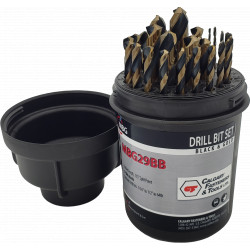 Jobber Drill Bits - 135° - 3-Flat Shank / MBG29BB (29 PC)