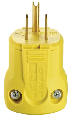 3-Wire Male Plug - 15A - Yellow / AH5965Y *ARROWHART