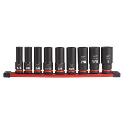 9PC SHOCKWAVE™ Impact Duty™ 1/2" Drive SAE Deep 6 Point Socket Set