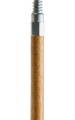 60" Metal Thread Wood Handle