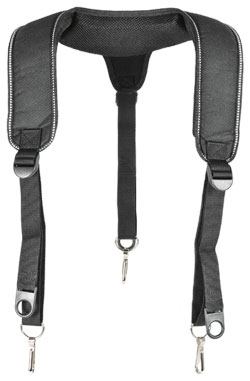 Suspenders - Black w/ Hi-Viz Trim - Padded Poly Fabric / T-02325
