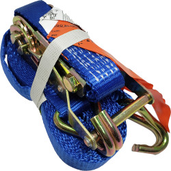 Ratchet & Strap Tie Down - 1" x 16' - Wire Hook / RATCHET1X16W