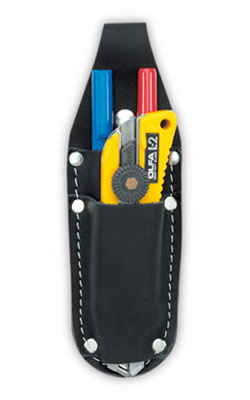 Utility Knife & Pen/Pencil Holder - 3 Pocket - Full Grain Leather / PH40