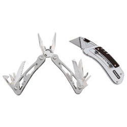 Hand Multi-Tool & Knife Set - 12-in-1 - Stainless Steel / 84-499
