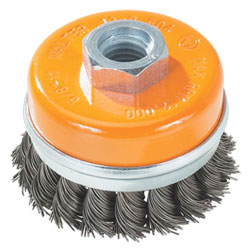 Wire Cup Brush - 0.020" Knot Twisted Wire with Ring *For Steel