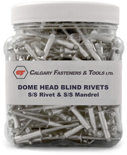 Dome Head Blind Rivets - 1/8" dia. / S/S - S/S Mandrel (JUG)