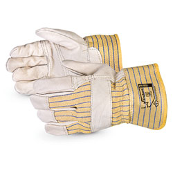 Leather/Cotton Gloves - Lined - Full Grain Cowhide / 76YBDQ