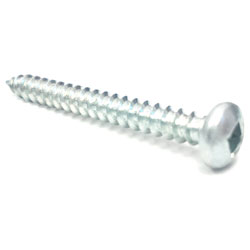 Pan / Round Head #10 Robertson Sheet Metal Screws / Zinc (PKG)
