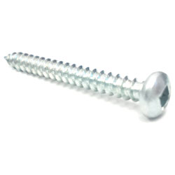 Pan / Round Head #10 Robertson Sheet Metal Screws / Zinc (PKG)