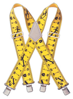 Suspenders - Ruler Pattern - Stretch Fabric / SP15BK