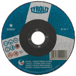 Basic Cut-off Wheel 5"x3/32"x7/8" TYPE 27 Steel/Stainless - *TYROLIT