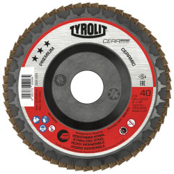 Premium Flap Disc-Plastic Backed-Cerabond 5"x7/8" TYPE 27 CA 40