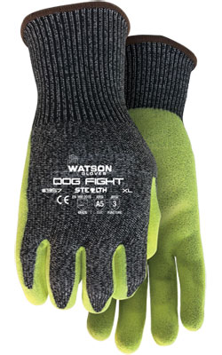 Palm Coated Gloves - EN 388 4X42EX - A5 Cut - Synthetic / 357 *STEALTH DOG FIGHT
