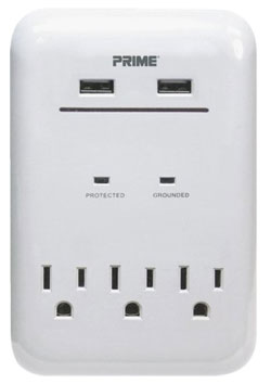 Wall Outlet & Charger - USB - White / PBUSB343S
