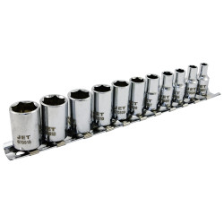 11 PC 1/4" DR Metric Socket Set - 6 Point - *JET