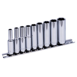 9 PC 1/4" DR Deep SAE Socket Set - 6 Point - *JET