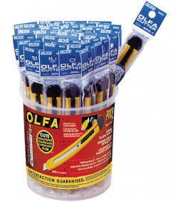 OLFA SPC-1/40 9mm Basic Auto-Lock Precision Utility Knife with AB Silver Snap Blade, Bucket of 40