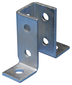 3-Way 8 Hole Double Corner Connector - 1 5/8" - Steel / W170000EG *ELECTROGALVANIZED