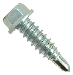 Hex Washer Head 1/4-14 Stitch Lapping Self-Drilling Screw / Zinc Plated