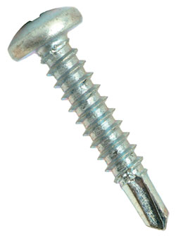 Pan Head 10-16 Robertson Self-Drilling TEK Screws / Zinc Plated (Bulk)