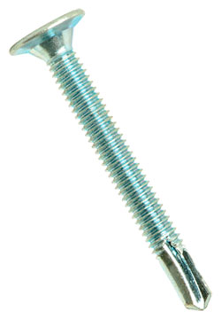 Wafer Head w/o Reamer 10-24 Robertson Self-Drilling TEK Screws / Zinc Plated (Bulk)