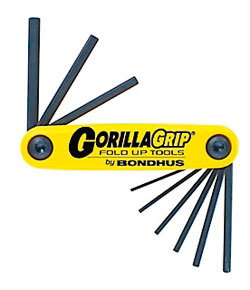 Hex Key Set - Fold Up - Hex End - SAE - 9 pc / 12589 *GORILLAGRIP