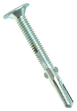 Wafer Head w/ Reamer 10-24 Robertson Self-Drilling TEK Screws / Zinc Plated (Bulk)