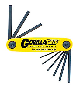 Hex Key Set - Fold Up - Hex End - SAE - 9 pc / 12591 *GORILLAGRIP