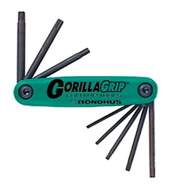 Hex Key Set - Fold Up - Torx End - Torx - 8 pc / 12634 *GORILLAGRIP