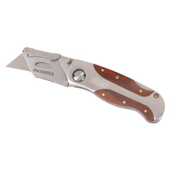 Knife, Folding, locking utility knife- wood handle