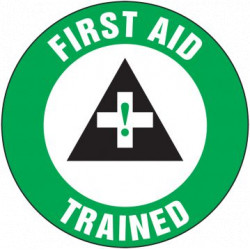 First Aid Trained Decal - 2-1/4" - Adhesive Vinyl / LHTL312 (10 PK)