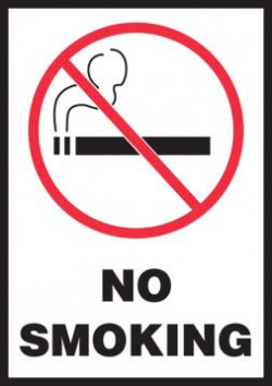 No Smoking Label - 5" x 3-1/2" - Adhesive Vinyl / LSMK553VSP (5 PK)