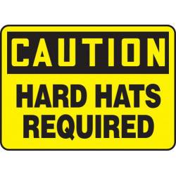Caution Hard Hats Required - 10" x 14" - Plastic / MPPA640VP