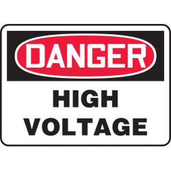 Danger High Voltage Sign - 10" x 14" - Plastic / MELC114VP