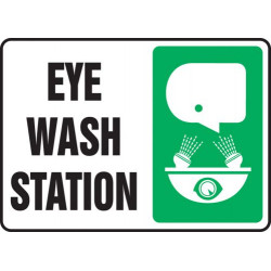 Eye Wash Station Sign - 10" x 14" - Plastic / MFSD595VP