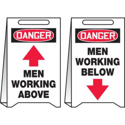 Danger Men Working Above/Below Sign - 20" x 12" - Corrugated Plastic / PFE470