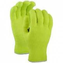 Luxury Liner, Hi-Vis Yellow, Napped Liner Gloves - Large