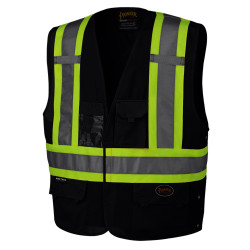 Black Hi-Viz Safety Vest - L/XL - *PIONEER