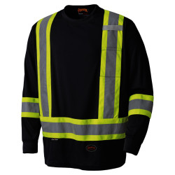 Black Birdseye Long-Sleeved Safety Shirt - L - *PIONEER