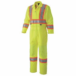 Hi-Viz Traffic Safety Coveralls - Hi-Viz Yellow/Green - XL - *PIONEER