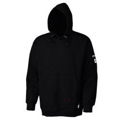 Black Flame Resistant Pullover Style Heavyweight Cotton Hoodie - L - *PIONEER