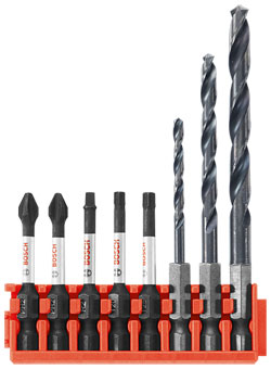 8 pc. Impact Tough™ Black Oxide Drill and Drive Bits with Clip for Custom Case System - *BOSCH