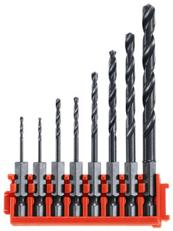 8 pc. Impact Tough™ Black Oxide Drill Bits with Clip for Custom Case System - *BOSCH