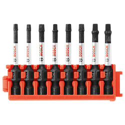 8 pc. Impact Tough™ Square 2 In. Power Bits with Clip for Custom Case System - *BOSCH