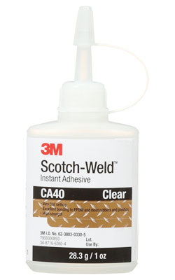 3M™ Scotch-Weld™ Instant Adhesive, CA40, yellow, 1 oz. (28.3 g) - Clear