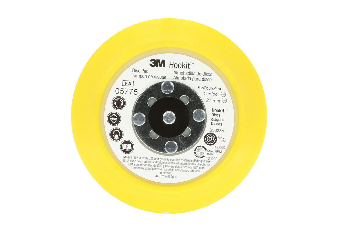thumbnail interactive-video image 1 of 3M Hookit 8 Inch Sanding Disc Hook And Loop Backing Pad – Medium Foam – 1500 RPM – 05781 1 of 4