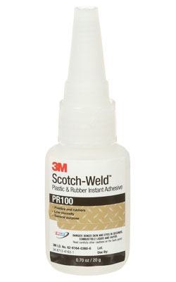 3M™ Scotch-Weld™ Plastic & Rubber Instant Adhesive, PR100, clear, 20 g - Clear