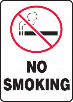 No Smoking w/ Symbol Sign - 14" x 10" - Plastic / MSMK919VP